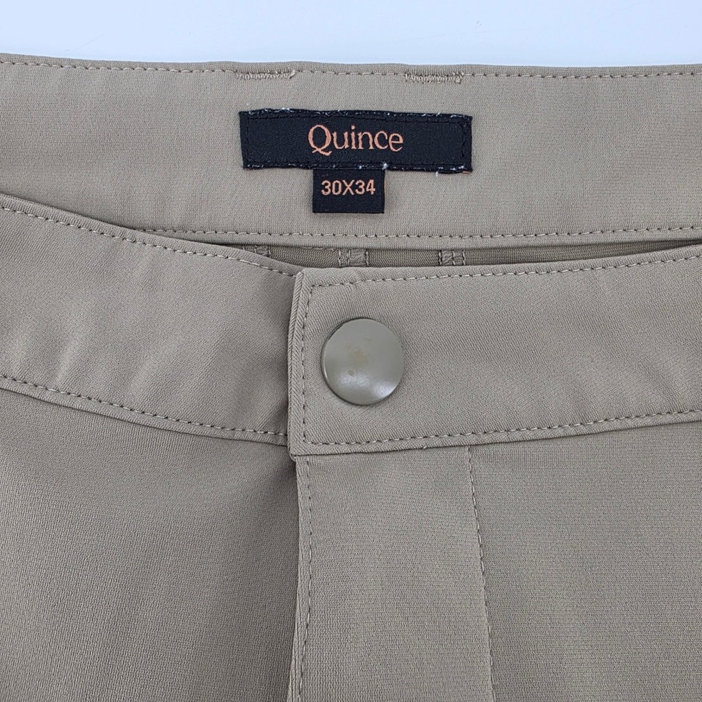 Quince Mens Performance Chino Pants Khaki Stretch Golf Trousers 30x33.5 Preppy